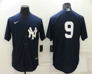 Men's New York Yankees #9 Roger Maris No Name Black Stitched Nike Cool Base Throwback Jersey