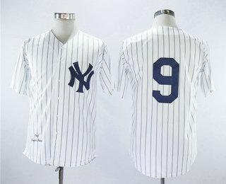 Men's New York Yankees #9 Roger Maris White Pinstripe 1961 Throwback Cooperstown Collection Stitched MLB Mitchell & Ness Jersey