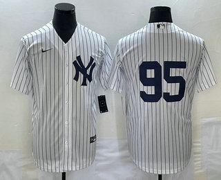 Men's New York Yankees #95 Oswaldo Cabrera White Stitched Nike Cool Base Throwback Jersey