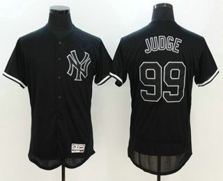 Men's New York Yankees #99 Aaron Judge  Lights Out Black Fashion 2016 Flex Base Majestic Stitched MLB Jersey