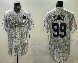 Men's New York Yankees #99 Aaron Judge Arctic Camo 2024 Salute to Service Baseball Jersey