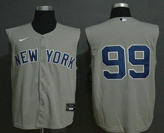 Men's New York Yankees #99 Aaron Judge Grey No Name 2020 Cool and Refreshing Sleeveless Fan Stitched MLB Nike Jersey