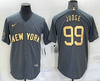 Men's New York Yankees #99 Aaron Judge Grey 2022 All Star Stitched Cool Base Nike Jersey