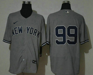 Men's New York Yankees #99 Aaron Judge Grey No Name Stitched MLB Flex Base Nike Jersey