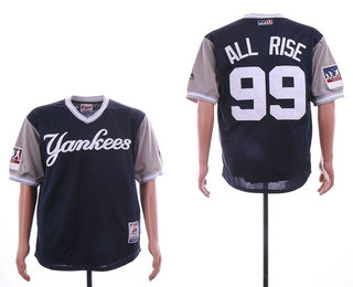 Men's New York Yankees #99 Aaron Judge Judge Navy 2018 LLWS Players Weekend Stitched Nickname Jersey