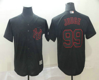 Men's New York Yankees #99 Aaron Judge Lights Out Black Stitched MLB Cool Base Jersey