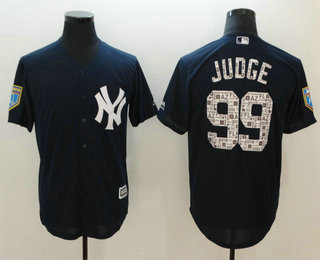 Men's New York Yankees #99 Aaron Judge Navy Blue 2018 Spring Training Cool Base Jersey