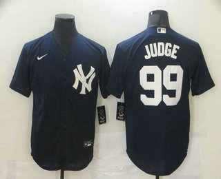 Men's New York Yankees #99 Aaron Judge Navy Blue Stitched MLB Nike Cool Base Jersey