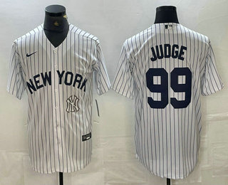 Men's New York Yankees #99 Aaron Judge White 2024 Cool Base Stitched Jersey 12