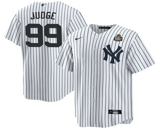 Men's New York Yankees #99 Aaron Judge White 2024 World Series Cool Base Stitched Jersey