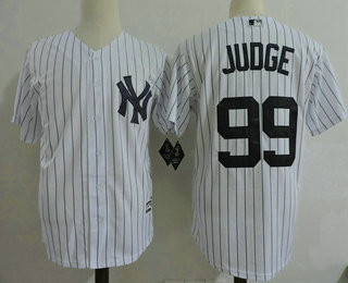 Men's New York Yankees #99 Aaron Judge White Home Stitched MLB Majestic Cool Base Jersey