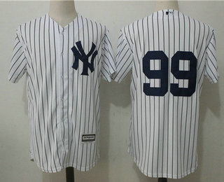 Men's New York Yankees #99 Aaron Judge White No Name Home Stitched MLB Majestic Cool Base Jersey