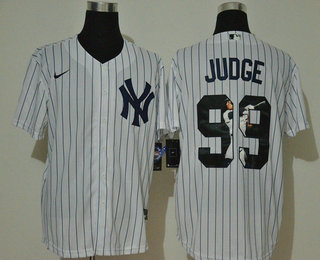 Men's New York Yankees #99 Aaron Judge White Stitched MLB Cool Base Nike Fashion Jersey