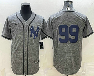 Men's New York Yankees #99 Aaron Judgey No Name Grey Gridiron Cool Base Stitched Jersey