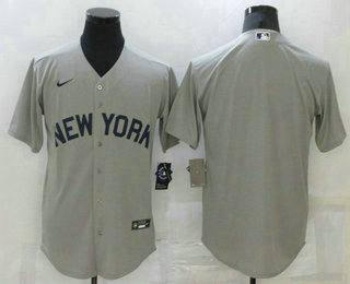 Men's New York Yankees Blank 2021 Grey Field of Dreams Cool Base Stitched Baseball Jersey