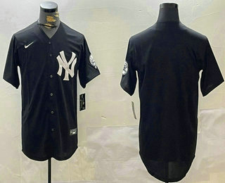 Men's New York Yankees Blank Black Fashion Cool Base Stitched Baseball Jersey