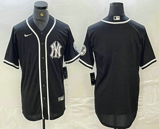 Men's New York Yankees Blank Black White Cool Base Stitched Jersey