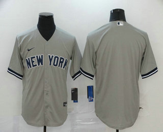 Men's New York Yankees Blank Gray Stitched MLB Cool Base Nike Jersey