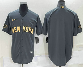 Men's New York Yankees Blank Grey 2022 All Star Stitched Cool Base Nike Jersey