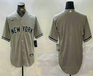 Men's New York Yankees Blank Grey Cool Base Jersey