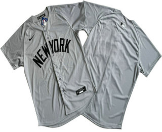 Men's New York Yankees Blank Grey Cool Base Limited Stitched Jersey