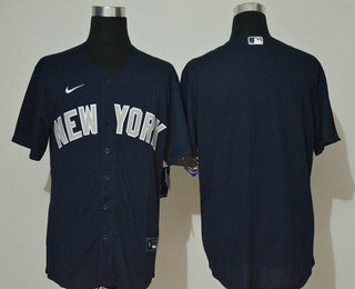 Men's New York Yankees Blank Navy Blue Stitched MLB Cool Base Nike Jersey