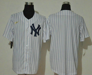 Men's New York Yankees Blank White Throwback Stitched MLB Cool Base Nike Jersey