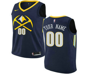 Men's Nike Denver Nuggets Customized Swingman Navy Blue NBA Jersey - City Edition