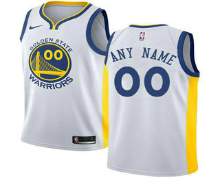 Men's Nike Golden State Warriors Customized Swingman White Home NBA Jersey - Association Edition