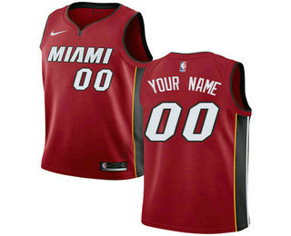 Men's Nike Heat Red NBA Swingman Icon Edition Custom Jersey