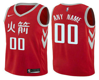 Men's Nike Houston Rockets Customized Authentic Red NBA Jersey - City Edition