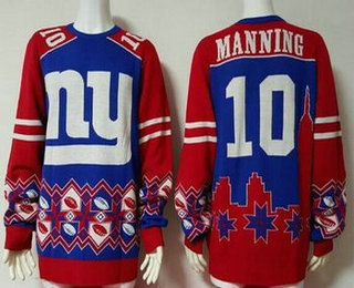 Men's Nike New York Giants #10 Eli Manning Multicolor NFL Sweater