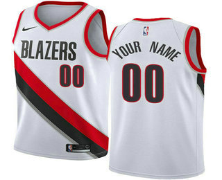 Men's Nike Portland Trail Blazers Customized Swingman White Home NBA Jersey - Association Edition