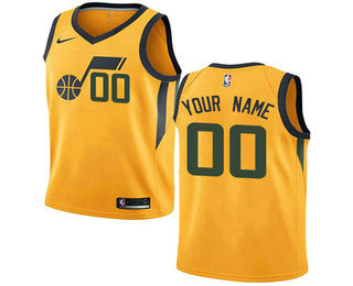 Men's Nike Utah Jazz Customized Statement Edition Swingman Gold Nike Jersey