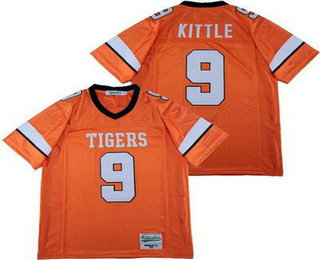 Men's Norman High School Tigers #9 George Kittle Orange Football Jersey