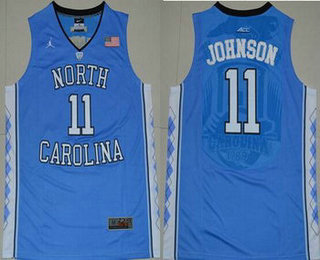 Men's North Carolina Tar Heels #11 Brice Johnson 2016 Light Blue Swingman College Basketball Jersey