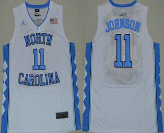 Men's North Carolina Tar Heels #11 Brice Johnson 2016 White Swingman College Basketball Jersey