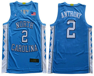 Men's North Carolina Tar Heels #2 Cole Anthony Light Blue College Basketball Brand Jordan Swingman Stitched NCAA Jersey