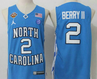 Men's North Carolina Tar Heels #2 Joel Berry II Light Blue Final Four Patch College Basketball 2017 Brand Jordan Swingman Stitched NCAA Jersey