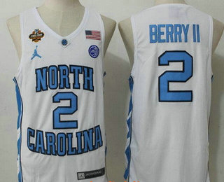 Men's North Carolina Tar Heels #2 Joel Berry II White Final Four Patch College Basketball 2017 Brand Jordan Swingman Stitched NCAA Jersey