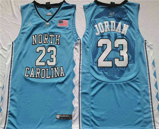 Men's North Carolina Tar Heels #23 Michael Jordan Light Blue Stitched Jersey