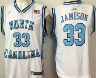 Men's North Carolina Tar Heels #33 Antawn Jamison White College Basketball 2016 Brand Jordan Swingman Stitched NCAA Jersey