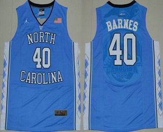 Men's North Carolina Tar Heels #40 Harrison Barnes 2016 Light Blue Swingman College Basketball Jersey