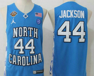 Men's North Carolina Tar Heels #44 Justin Jackson Light Blue Final Four Patch College Basketball 2017 Brand Jordan Swingman Stitched NCAA Jersey