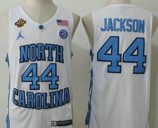 Men's North Carolina Tar Heels #44 Justin Jackson White Final Four Patch College Basketball 2017 Brand Jordan Swingman Stitched NCAA Jersey