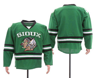 Men's North Dakota Fighting Sioux Blank Green Stitched College Ice Hockey Jersey