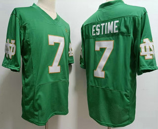 Men's Notre Dame Fighting Irish #7 Audric Estime Green College Football Jersey