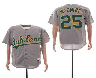 Men's Oakland Athletics #25 Mark Mcgwire Gray Road Stitched MLB Cool Base Jersey