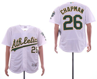 Men's Oakland Athletics #26 Matt Chapman White Home Stitched MLB Flex Base Jersey