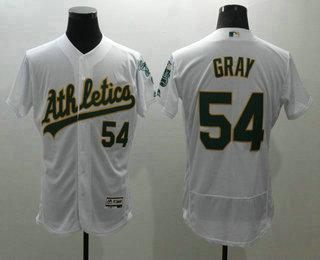 Men's Oakland Athletics #54 Sonny Gray White Flexbase 2016 MLB Player Jersey